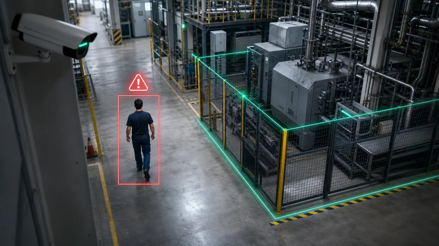 Intrusão em perímetro externo detectada por câmera com inteligência artificial